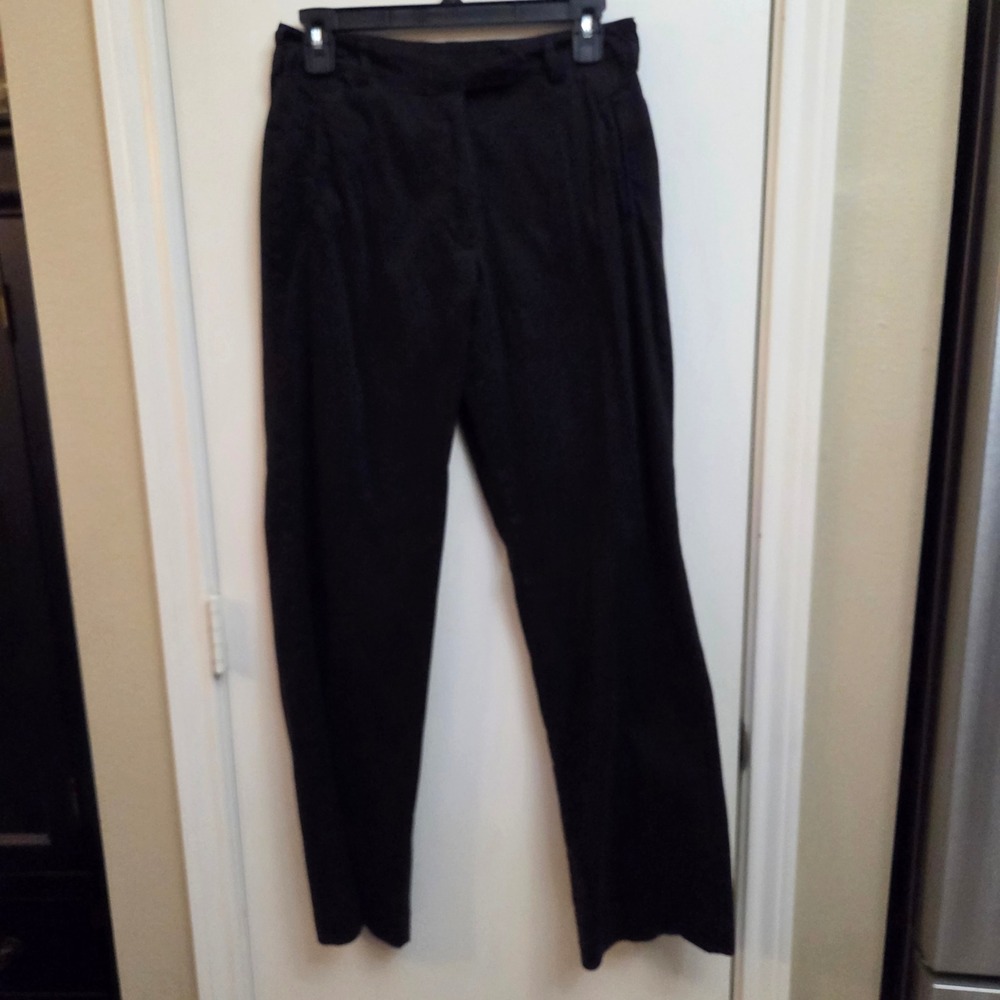 Dressbarn Womens Size 4 Black Straight Leg Cotton Blend Stretch Dress Pants